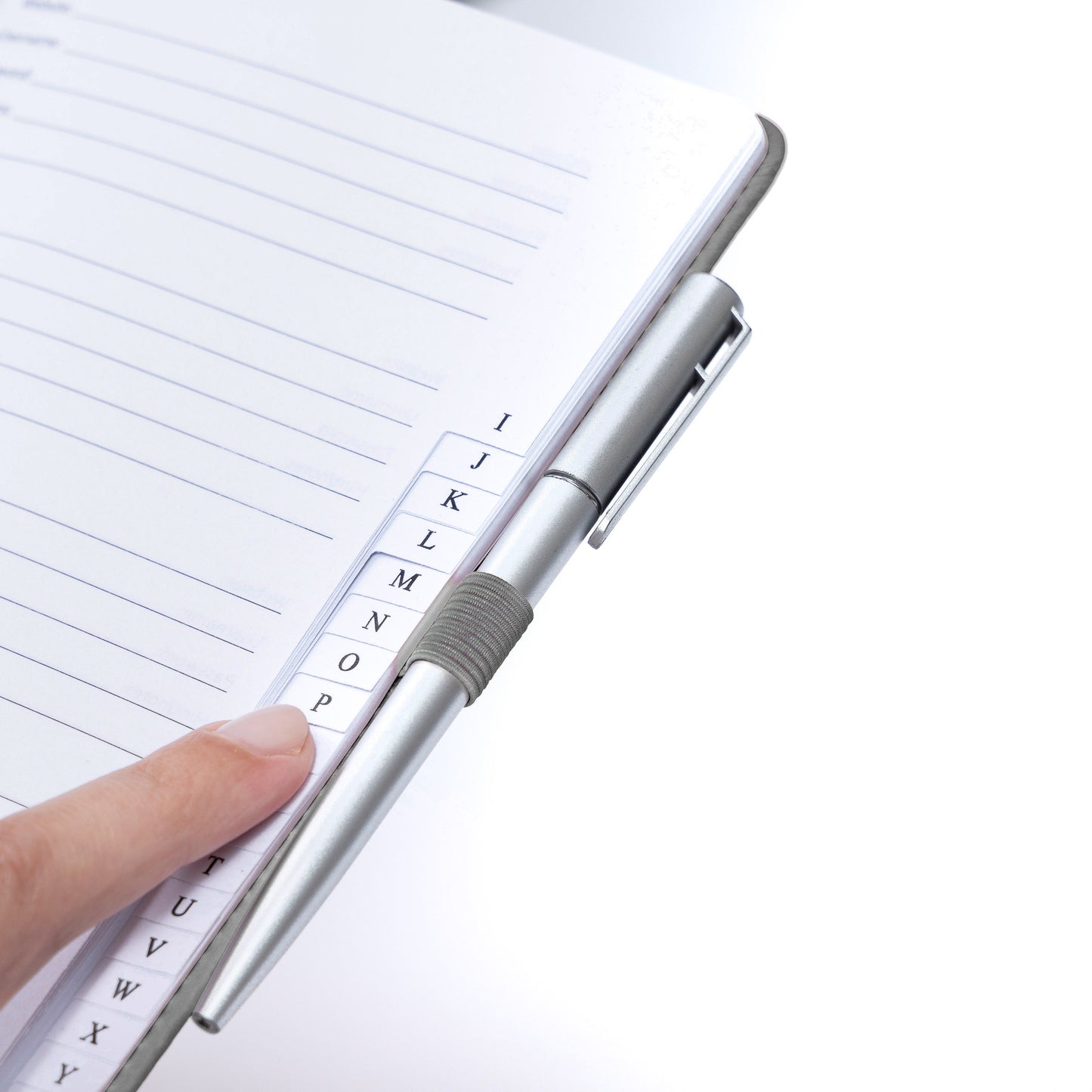 Password Username Book A-Z Index Hard Back A5 Contact Book grey With Pen