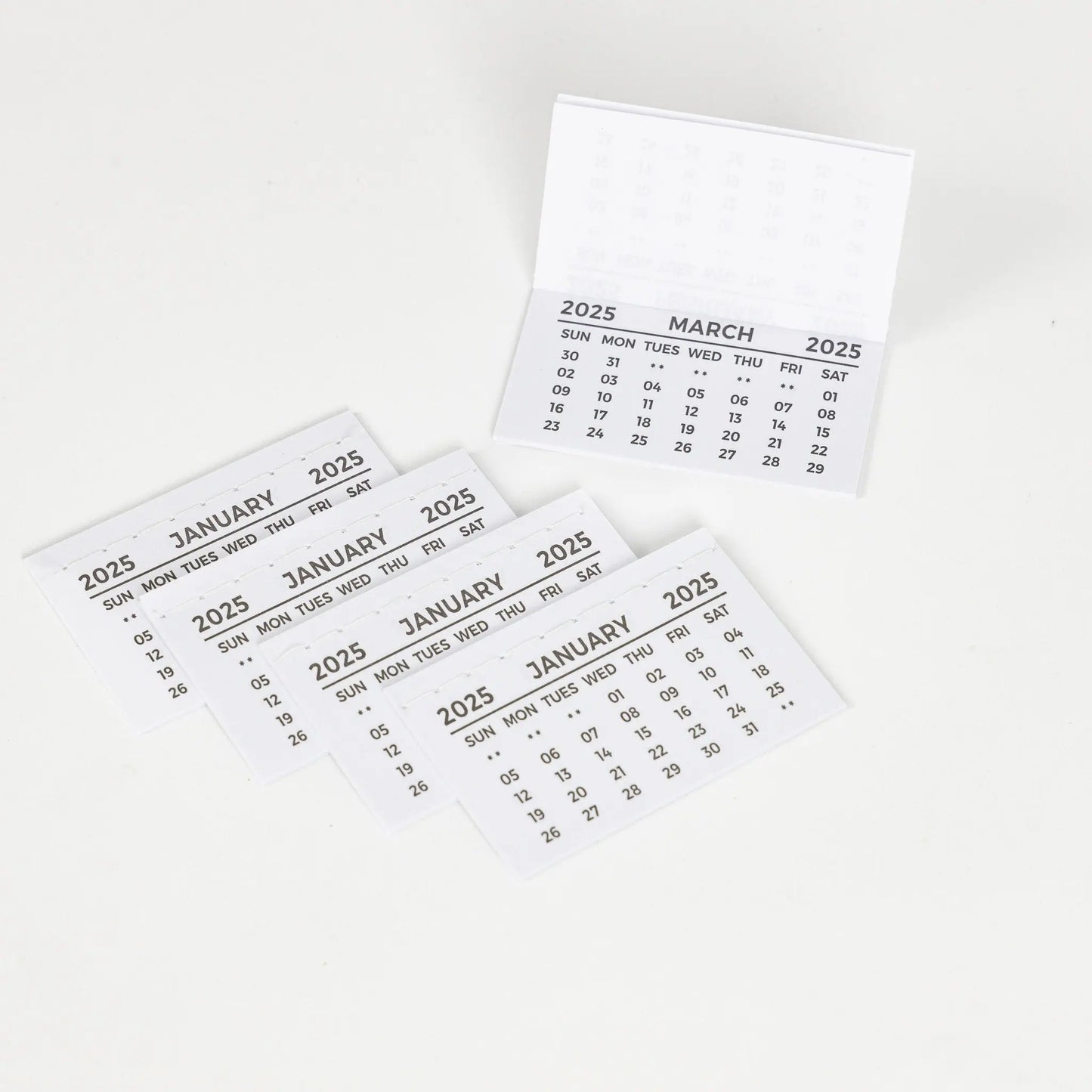 2025 1 to 50 Calendar Tabs  Insert White Mini Calendar Tear Off Pads Month To View Keechi & co.