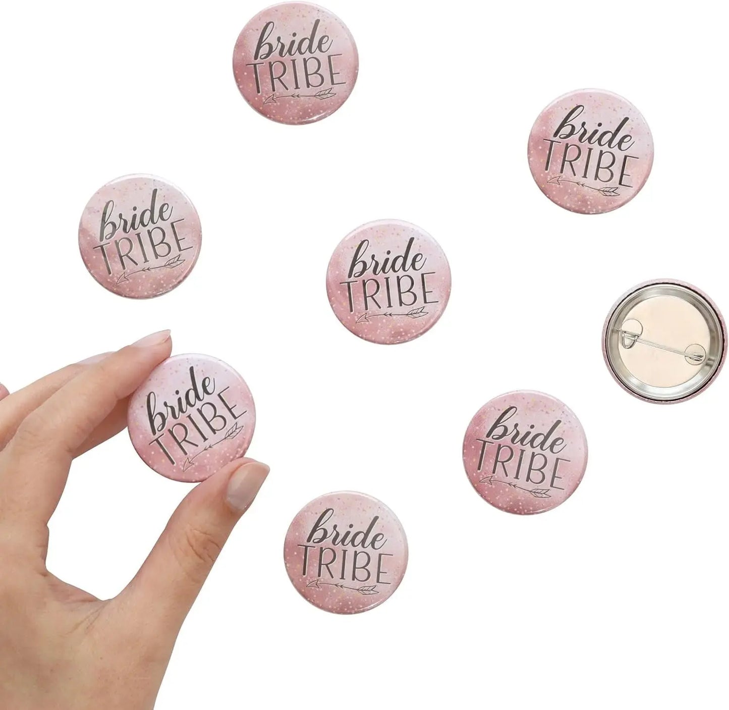 8 Team Bride Squad Tribe Hen Party Badges Pink Night Do Accessories Bag Fillers Keechi & co.