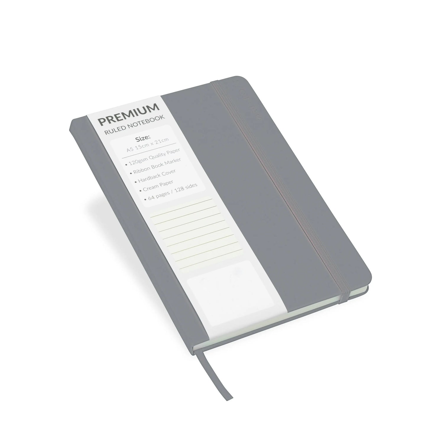 A5 Hardback Lined Notebook Ruled Notepad Notes Diary Journal Premium Book grey Keechi & co.