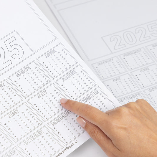 2025 Calendar A4 blanks White Mini Year To View 1-100 Pack Create Make Your Own Keechi & co.