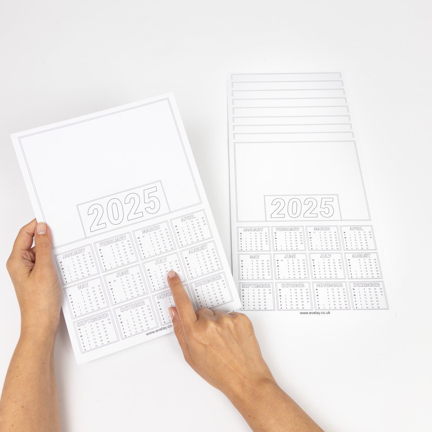 2025 A4 Calendar Blanks: Craft DIY, White Cardstock (Pack of 20)