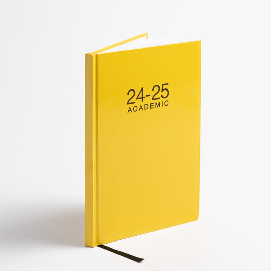 2025 Diary A5 Week to view Diary Office Full Year Planner Hardback Yellow