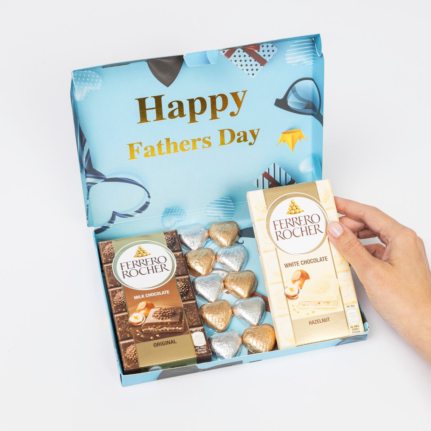 Ferrero Rocher Milk White Chocolate Bars Dad Gift Hamper Happy Fathers Day Keechi & co.