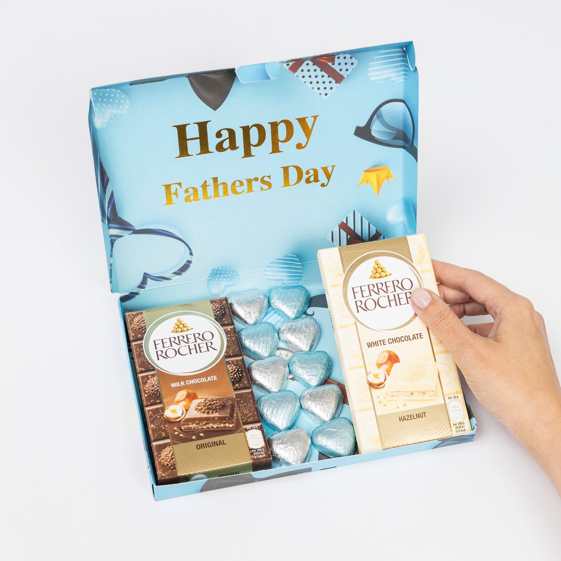 Ferrero Rocher Milk White Chocolate Bars Dad Gift Hamper Happy Fathers Day Keechi & co.