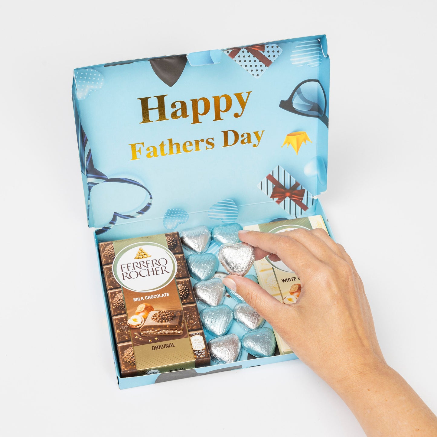 Ferrero Rocher Milk White Chocolate Bars Dad Gift Hamper Happy Fathers Day Keechi & co.