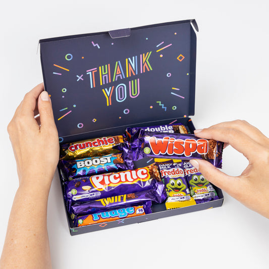 Cadbury Chocolate Freddo Twirl Boost Sweet Gift Box Hamper Thank You Keechi & co.