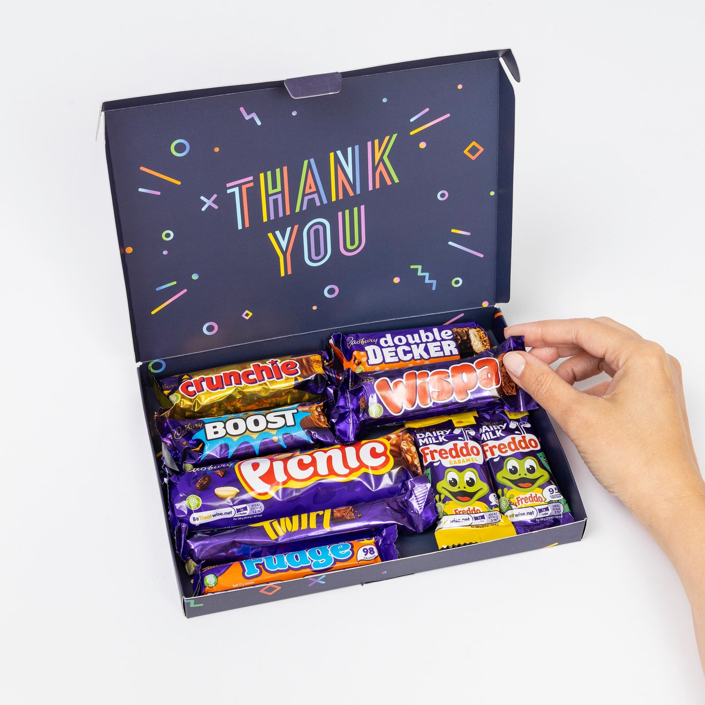 Cadbury Chocolate Freddo Twirl Boost Sweet Gift Box Hamper Thank You Keechi & co.