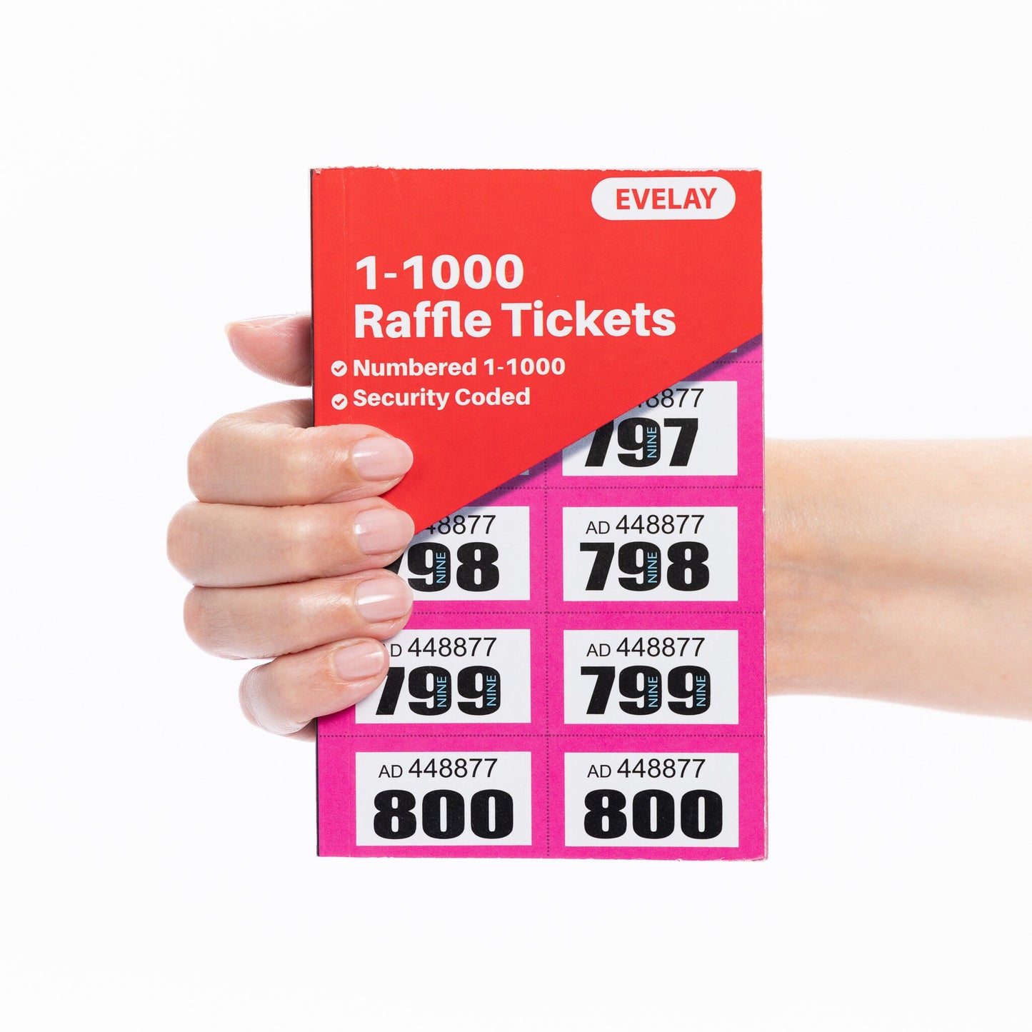 Cloakroom Raffle 1-1000 Tombola Draw Tickets Numbered 6 Colours To Choose