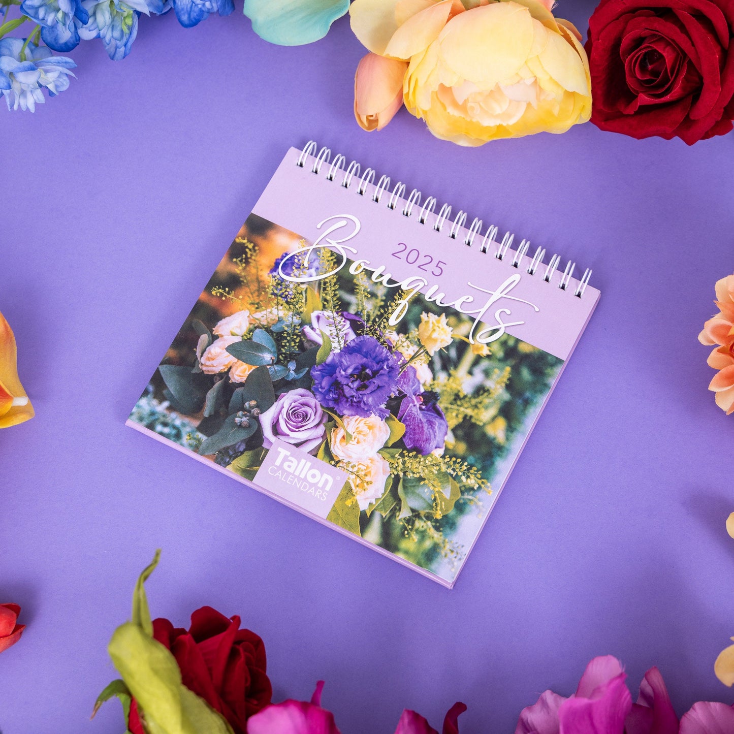 2025 Month to View Desk Calendar Home Office Table Work Top Planner FLOWERS
