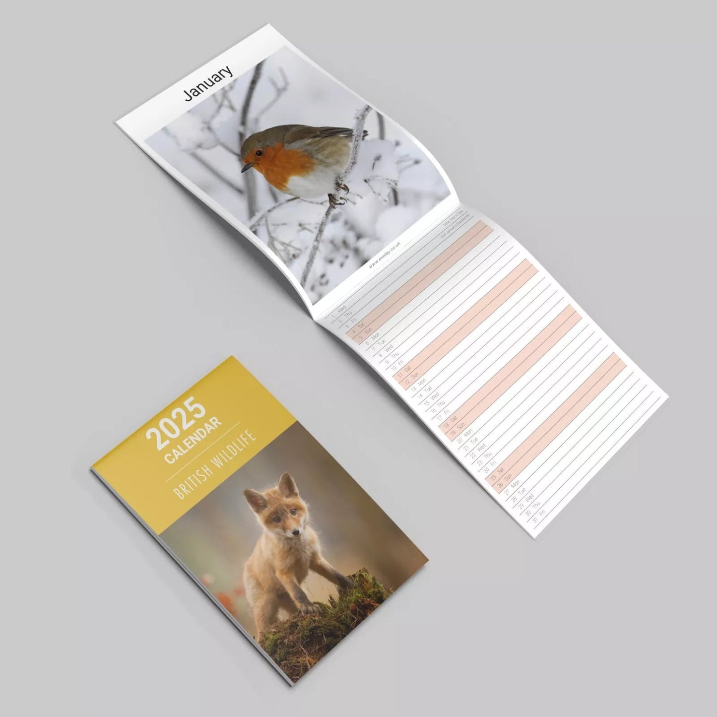 2025 Wildlife Slim Month To View Wall Office Home Planner Organiser Calendar