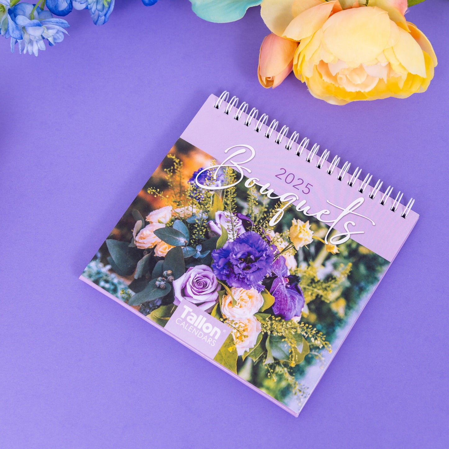 2025 Month to View Desk Calendar Home Office Table Work Top Planner FLOWERS