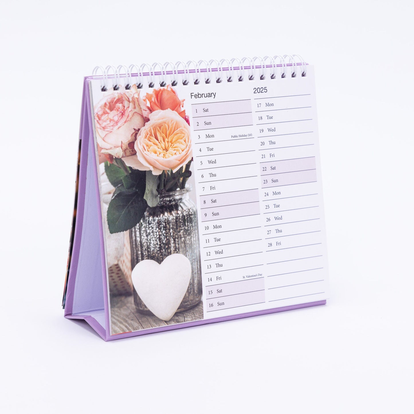 2025 Month to View Desk Calendar Home Office Table Work Top Planner FLOWERS