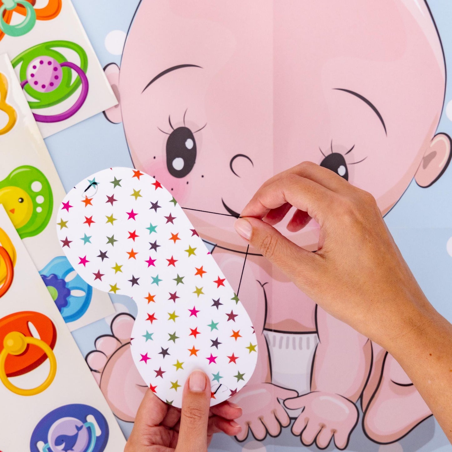 Pin the Dummy Baby Shower Game: Baby Boy Party
