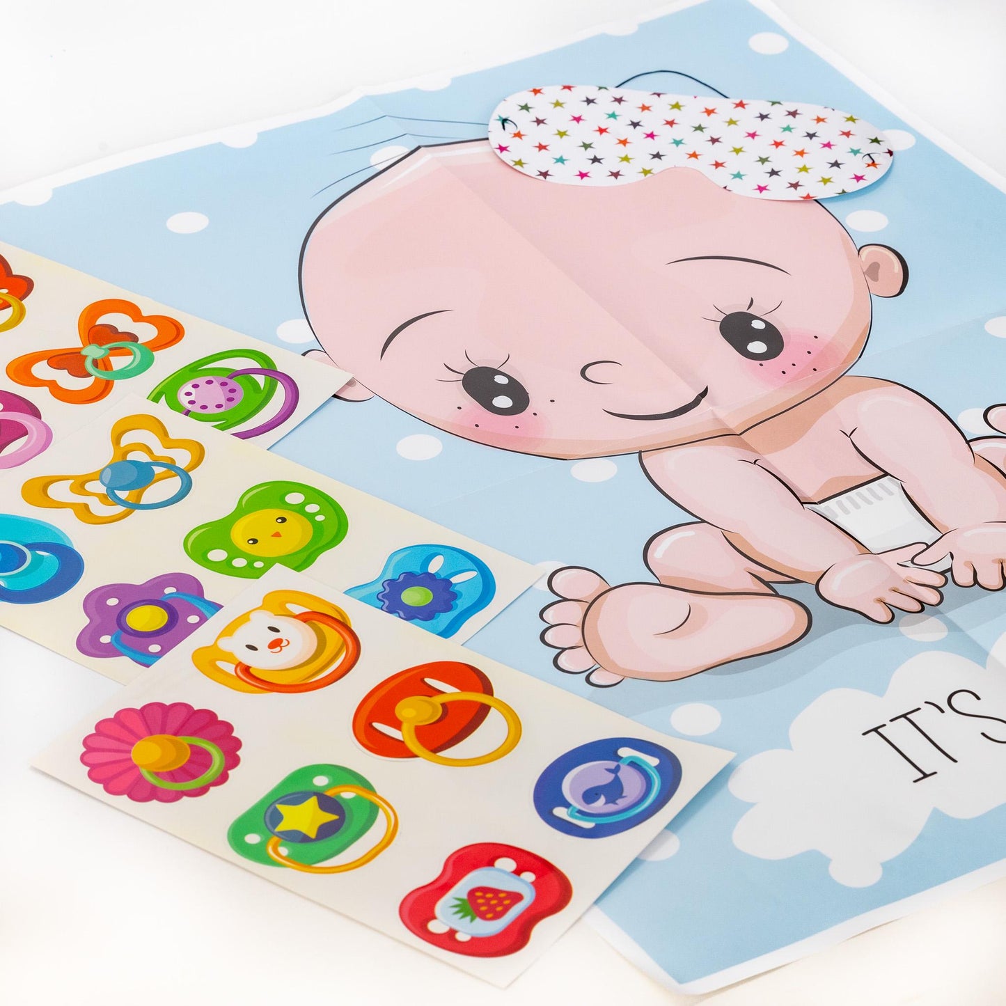 Pin the Dummy Baby Shower Game: Baby Boy Party