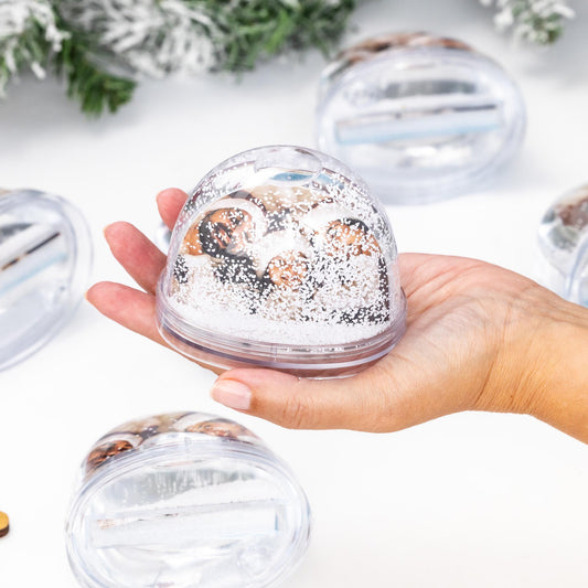 Christmas Snow Globe Insert Add Your On Photo Double Sided Plastic 93x 75mm