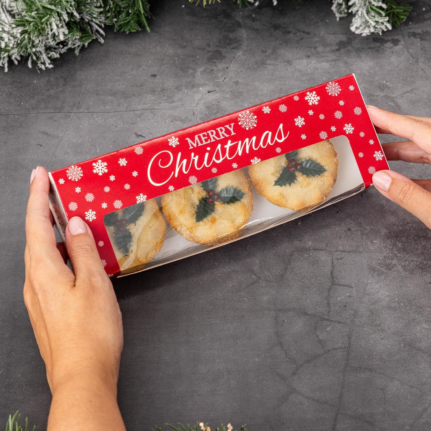 6 x Mince Pie Box Christmas Double Stack Boxes Hold 3 or 6 Cakes