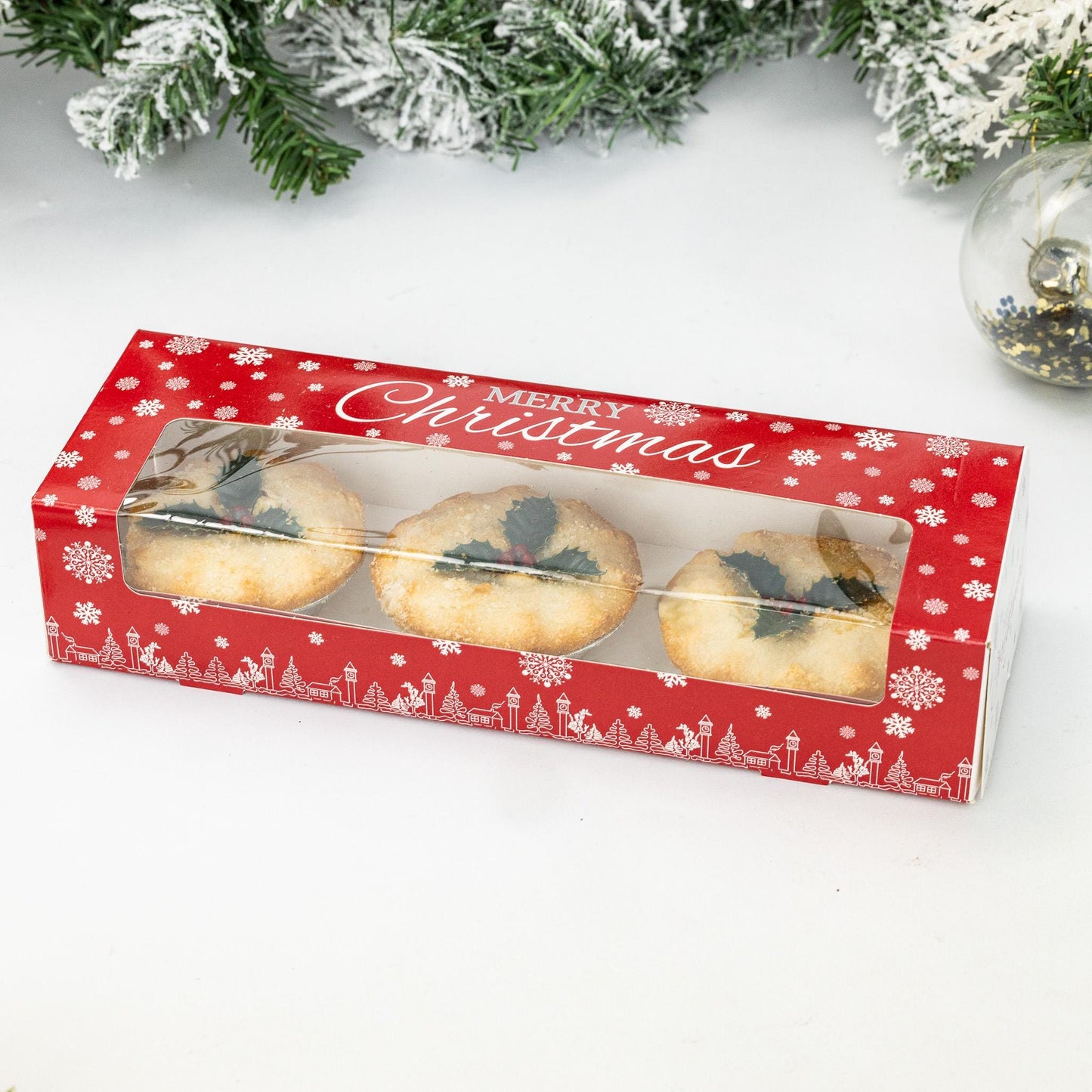 6 x Mince Pie Box Christmas Double Stack Boxes Hold 3 or 6 Cakes