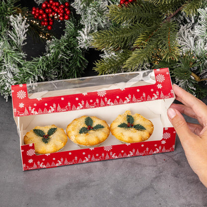 Christmas Mince Pie Boxes – Double Stack, Holds 3 or 6 – Pack of 24