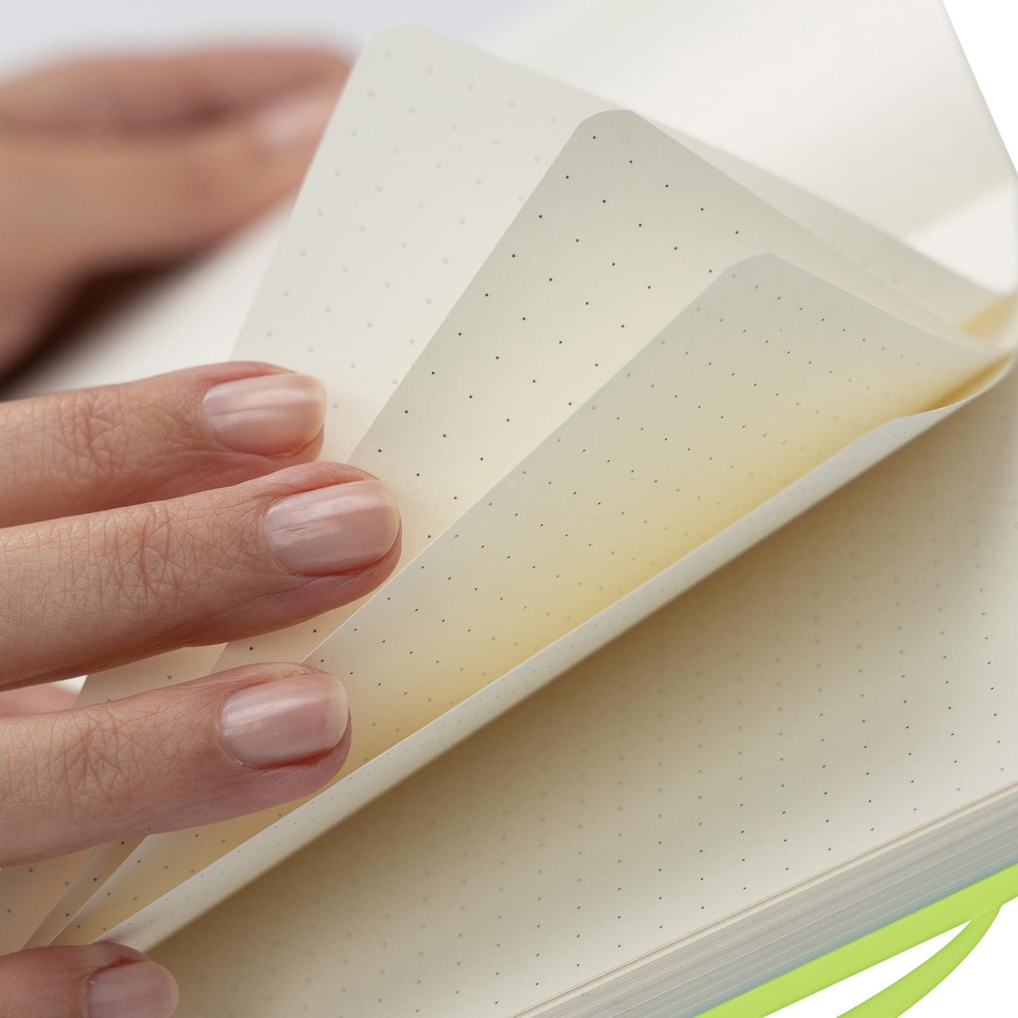 Dotted A5 Lime Notebook Hardback Notepad Notes Diary Bullet Journal Premium Book