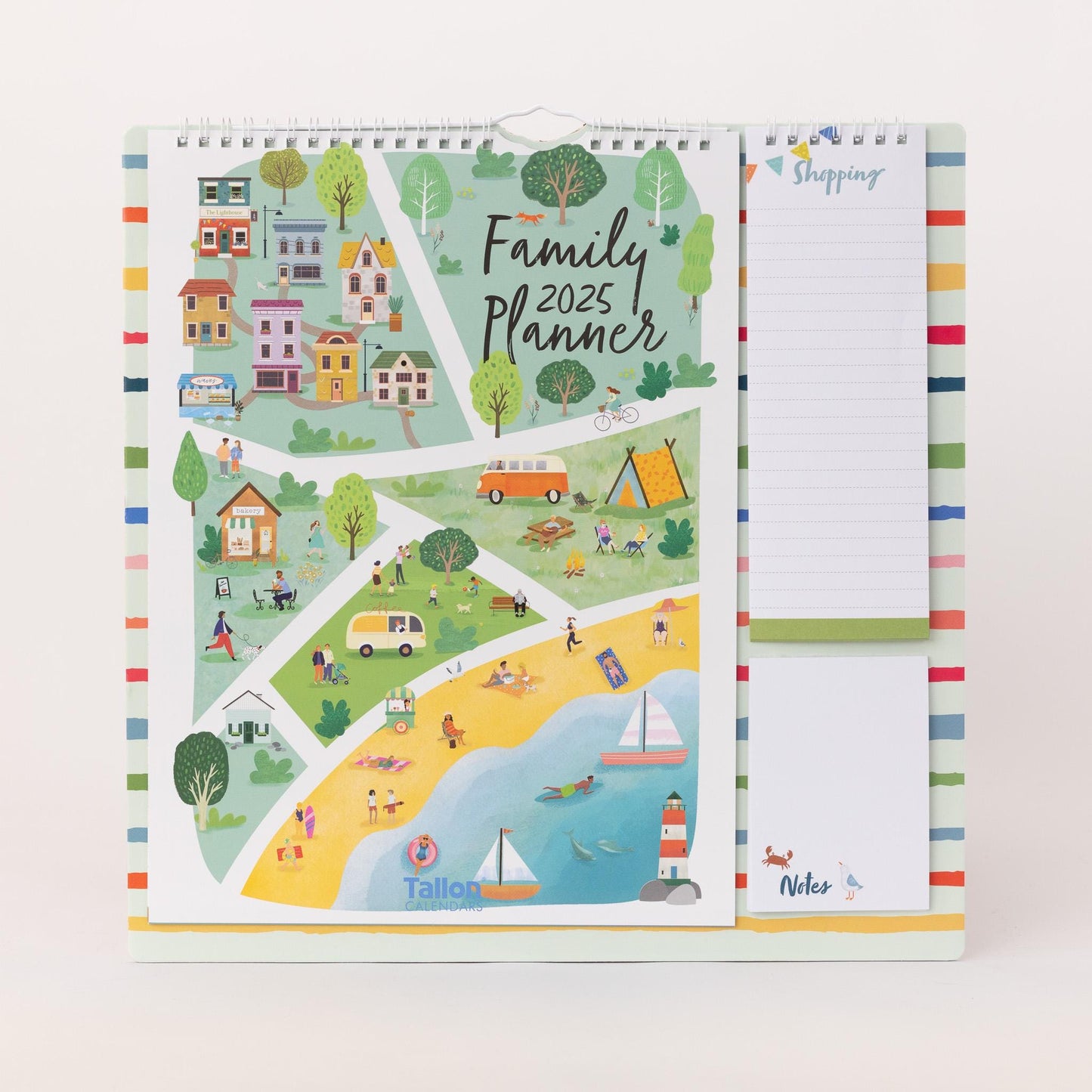 2025 Family Planner 5 Column Calendar Wall Organiser Shopping List & Notepad