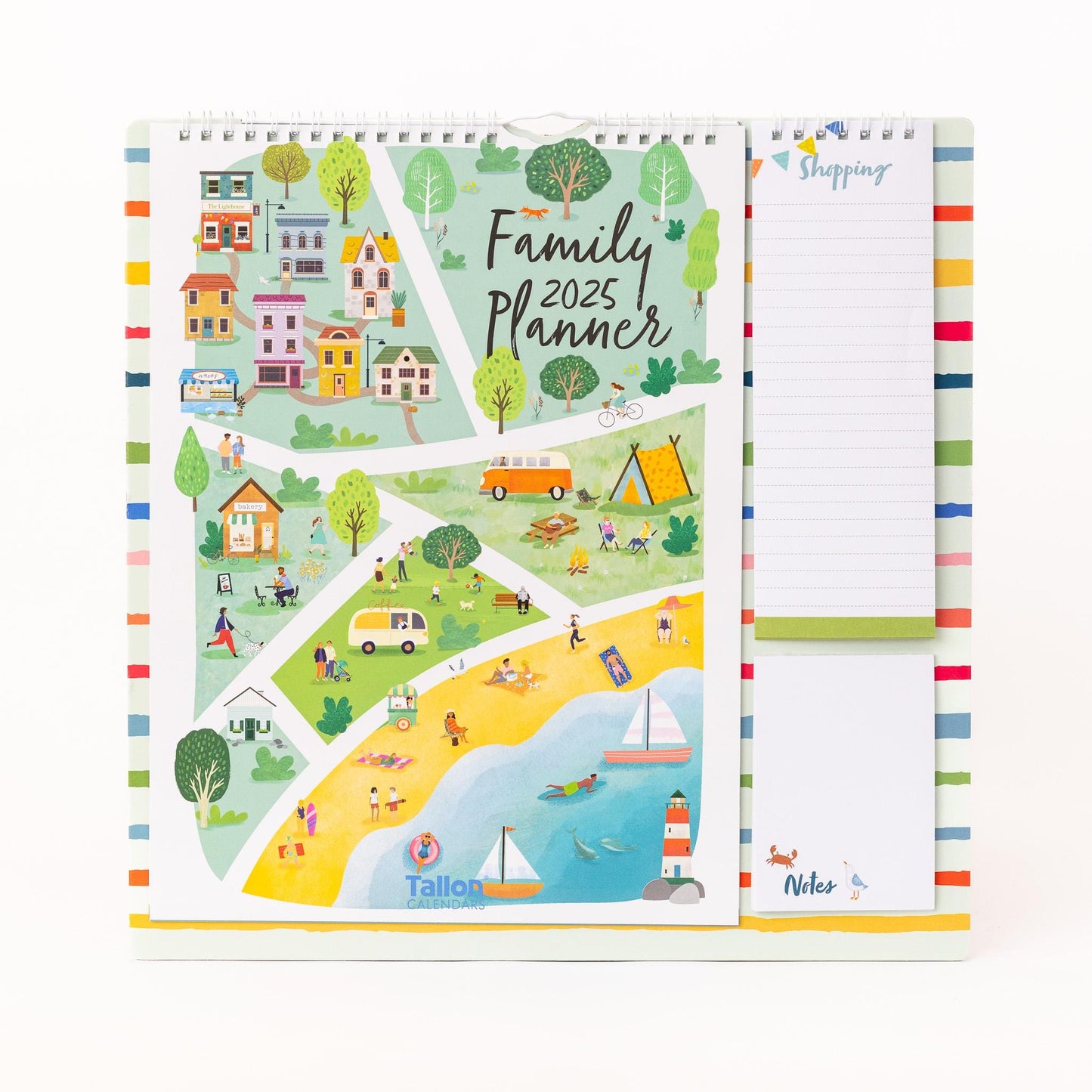 2025 Family Planner 5 Column Calendar Wall Organiser Shopping List & Notepad