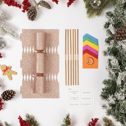 Make Your Own Christmas Cracker Kit – Rose Gold Glitter