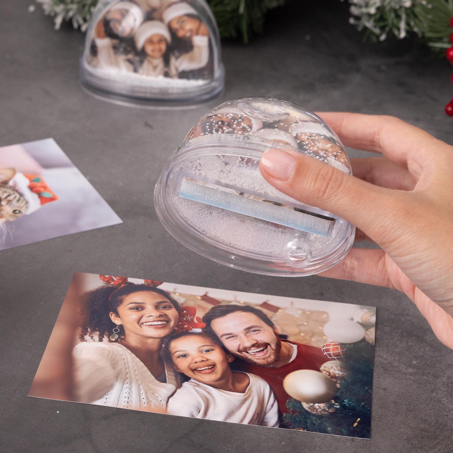 Christmas Photo Snow Globe Insert - Double Sided Acrylic (6 Pack)