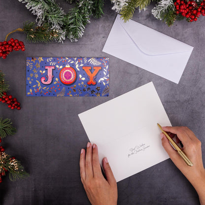 Slim Photo Christmas Cards – Noel & Joy – Box of 16