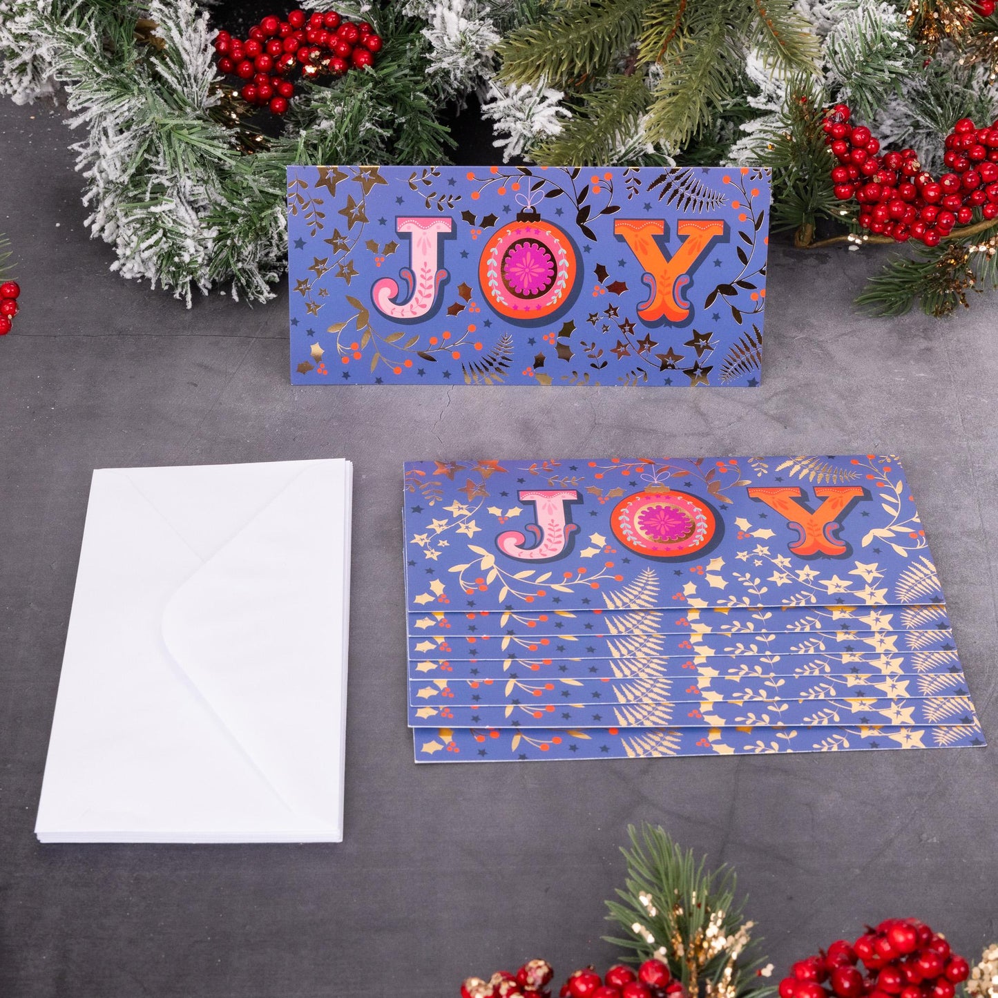 Christmas Cards 16 Card Pack Box Set Slim Photo Xmas Traditional Santa Snowman