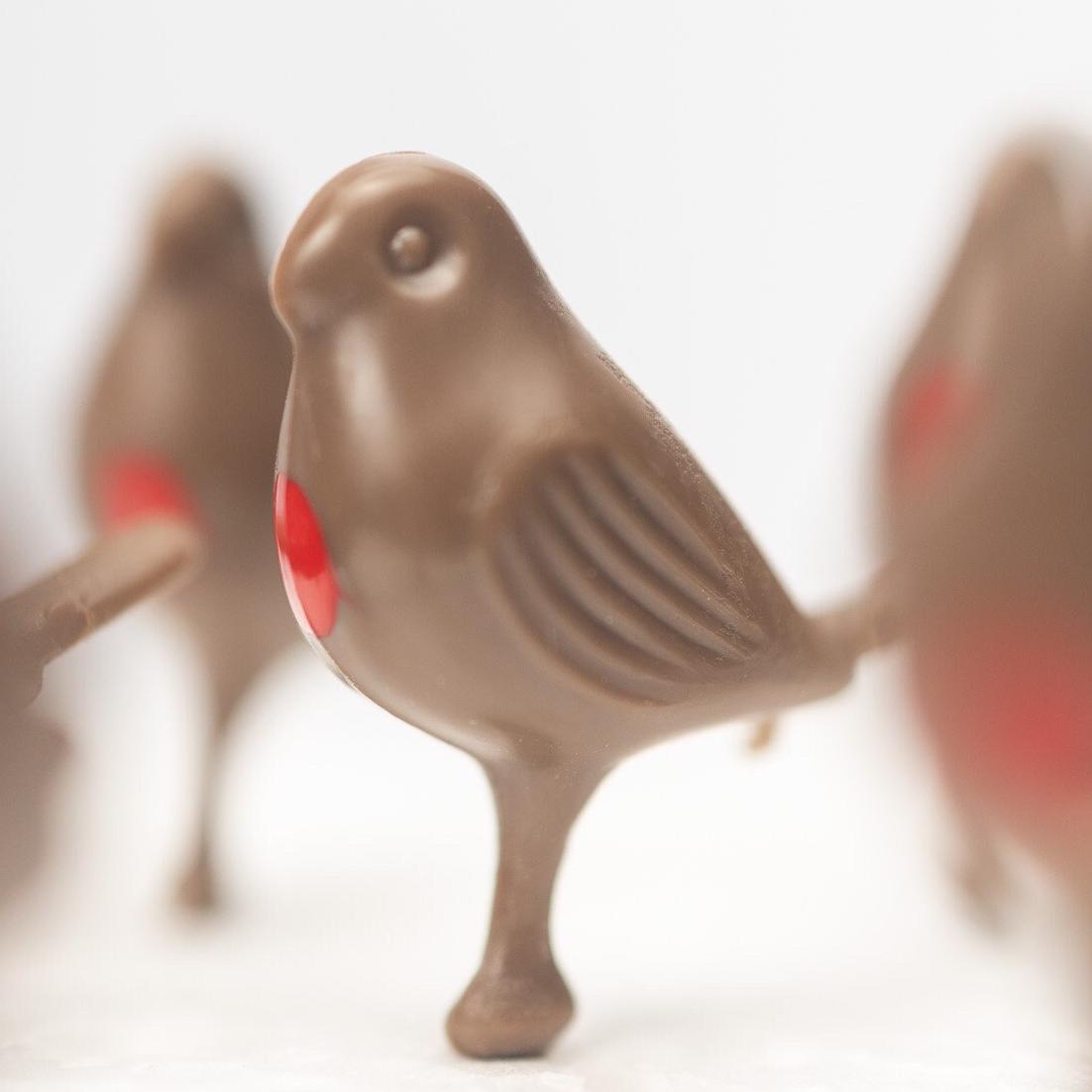 20 Plastic Robin Christmas Cake Decorations (30mm)