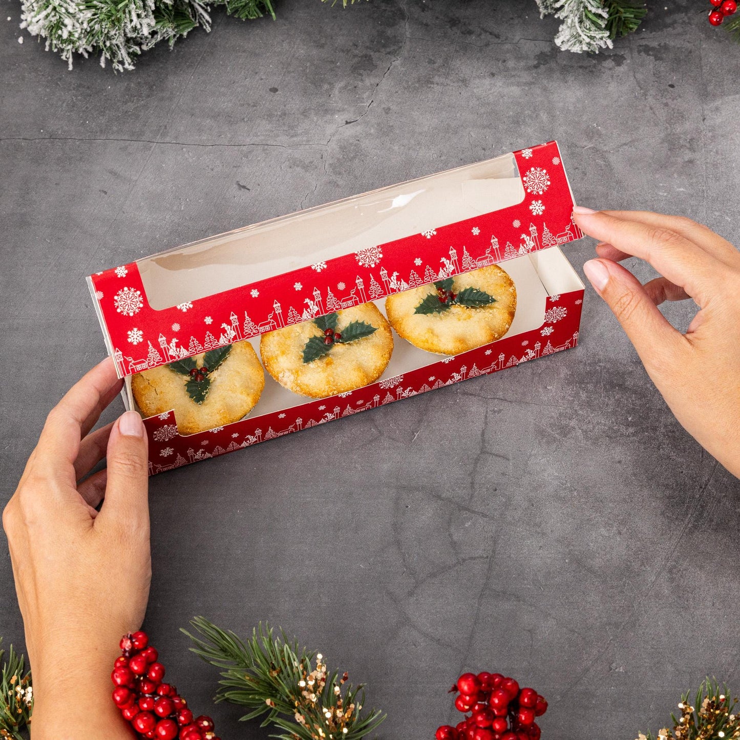 Mince Pie Boxes Christmas Double Stack Box Hold 3 or 6 Cakes x 24
