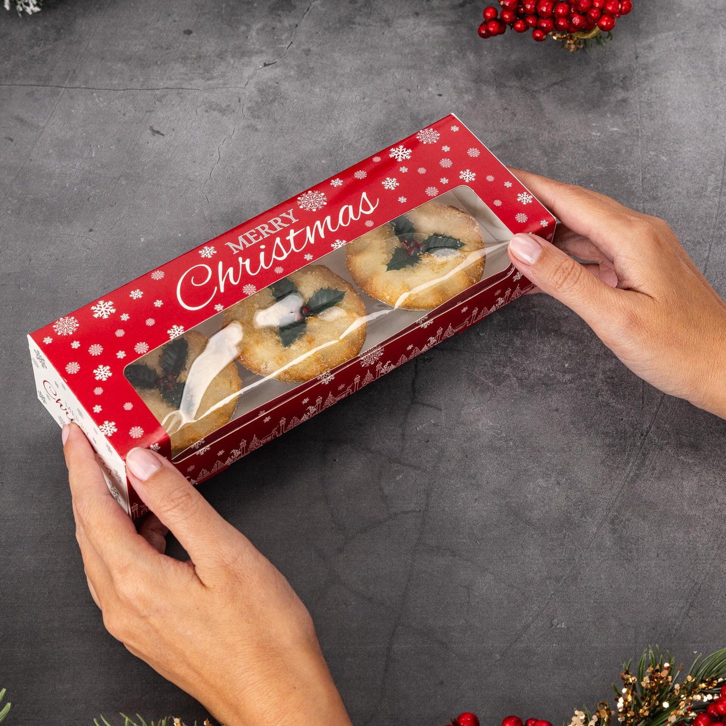 Mince Pie Boxes Christmas Double Stack Box Hold 3 or 6 Cakes x 24