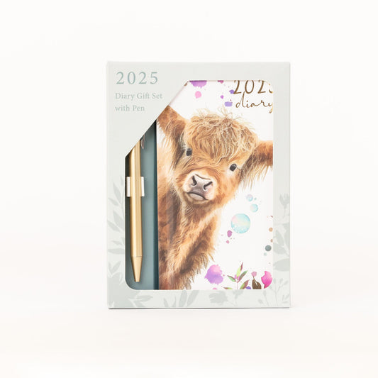 2025 Diary & Pen Slim Size Week to View Diaries Full Year Planner Gift Set Boxed