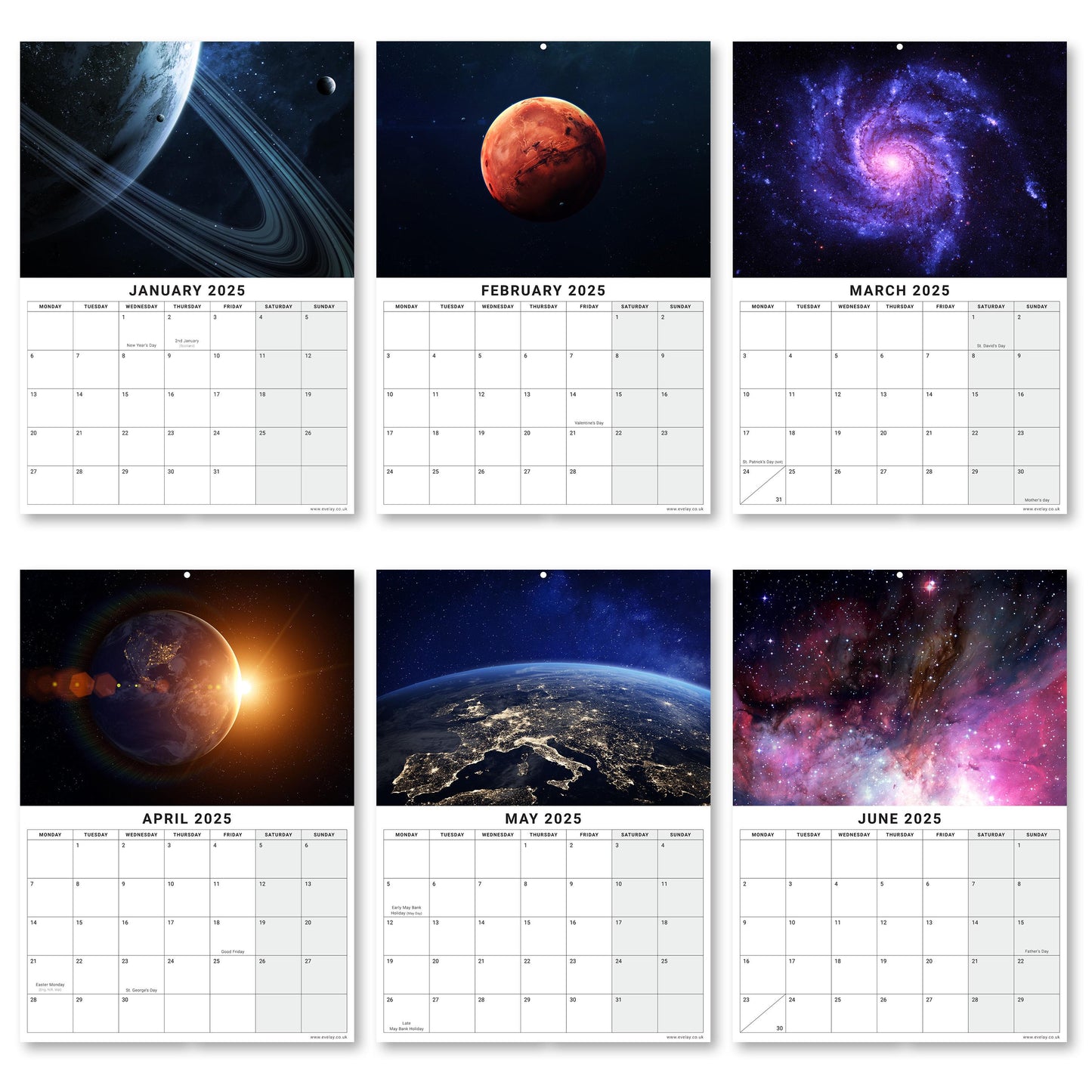 2025 Calendar Space Wall Monthly Planner Family Home Organiser 12 Months space design