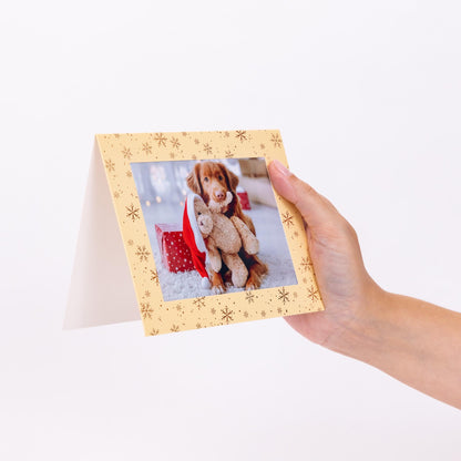Christmas Photo Frame Cards & Envelopes – Cream & Rose Gold – Pack of 6 – image 10