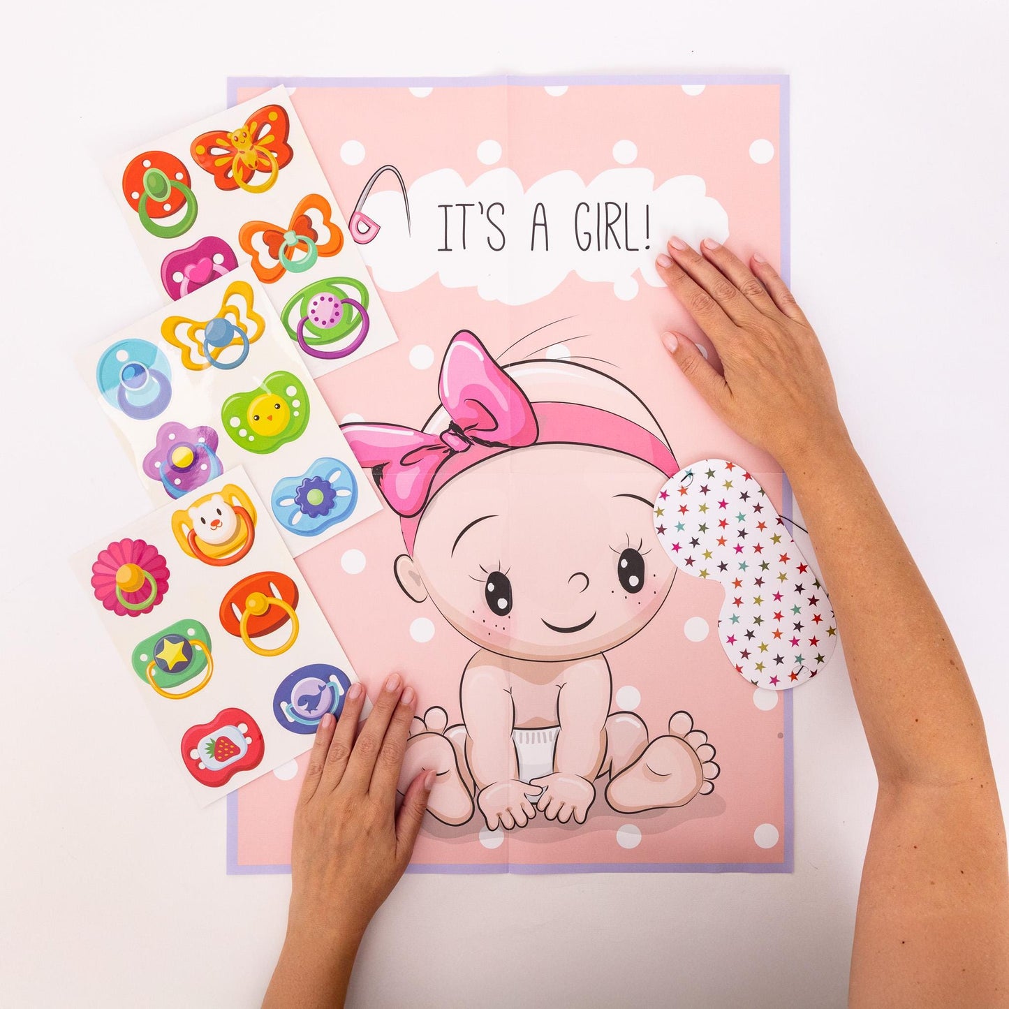 Pin the dummy on the baby shower party game Baby Girl Boy unisex MULTIPLAYER 20 player
