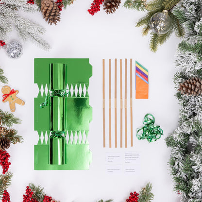 Green foil make your own Christmas crackers