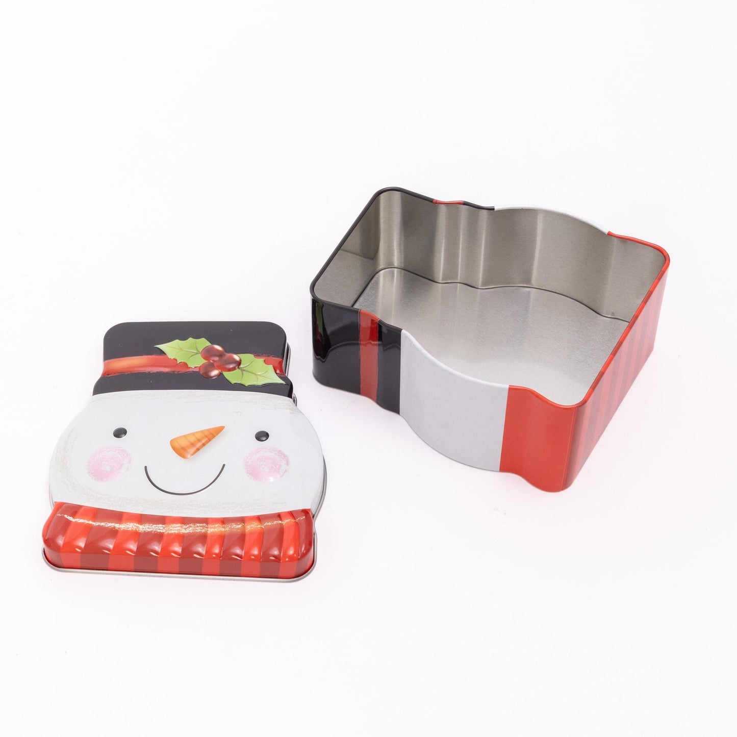 Santa Shaped Christmas Tin Set: Festive Holiday Storage Tins
