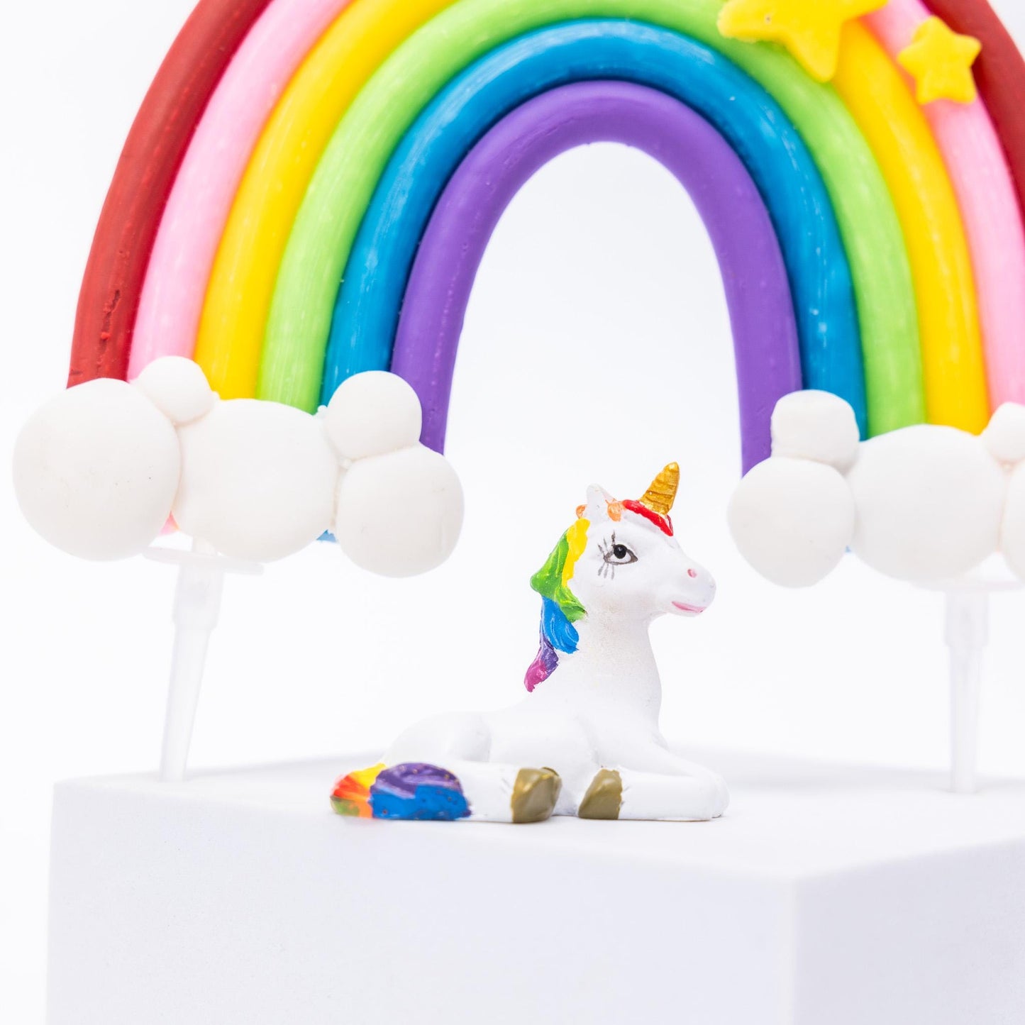 Unicorn Cake Topper 3pcs Rainbow Party cake Decorations kids adult Girls Reusable