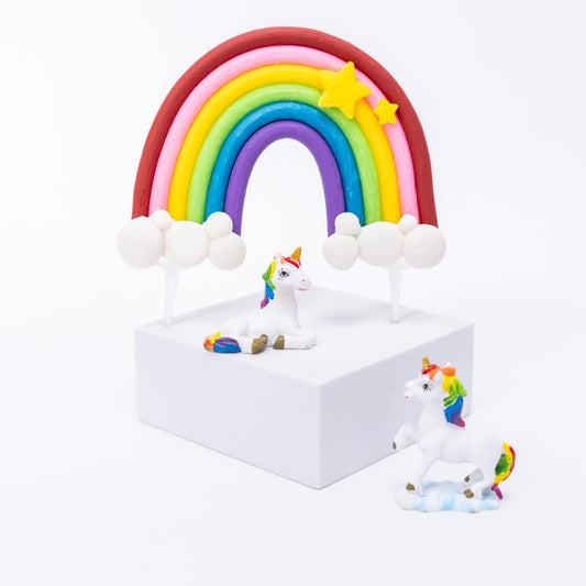 Unicorn Cake Topper 3pcs Rainbow Party cake Decorations kids adult Girls Reusable