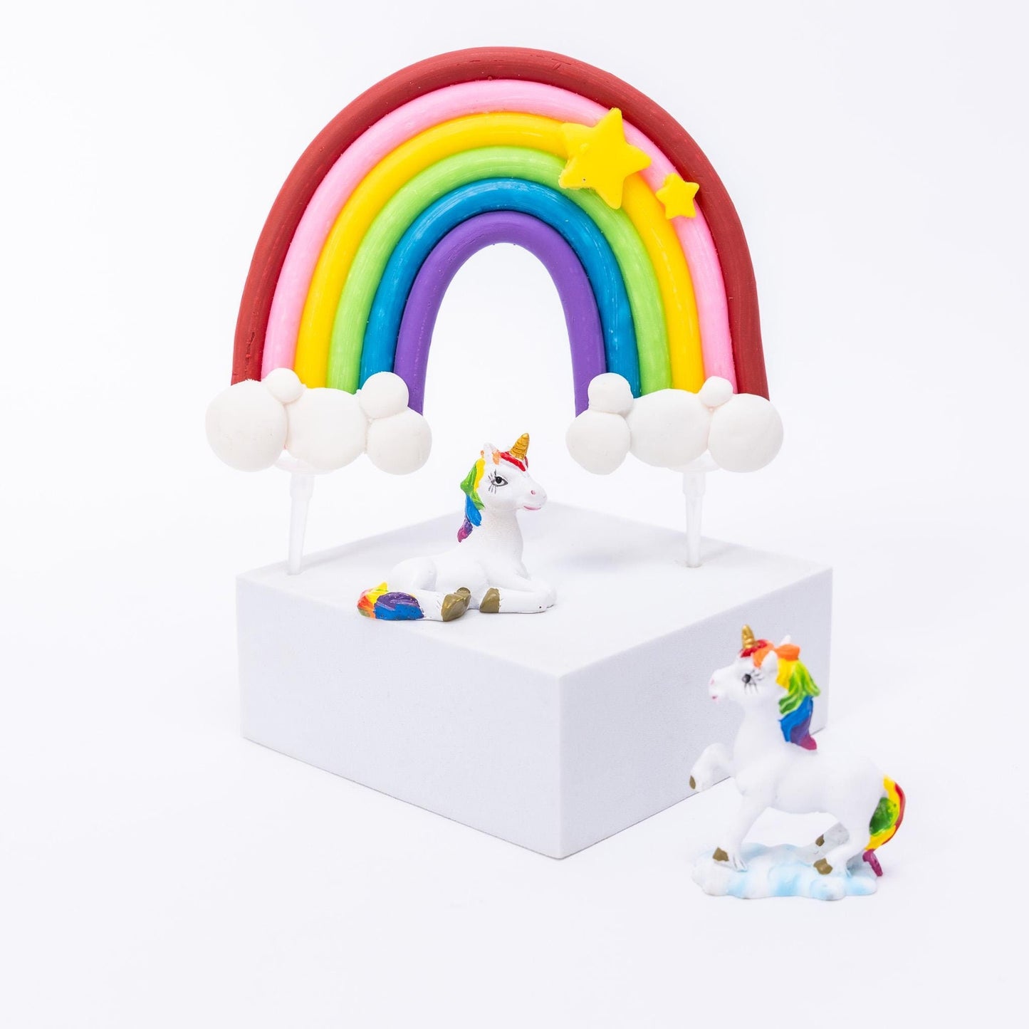 Unicorn Cake Topper 3pcs Rainbow Party cake Decorations kids adult Girls Reusable