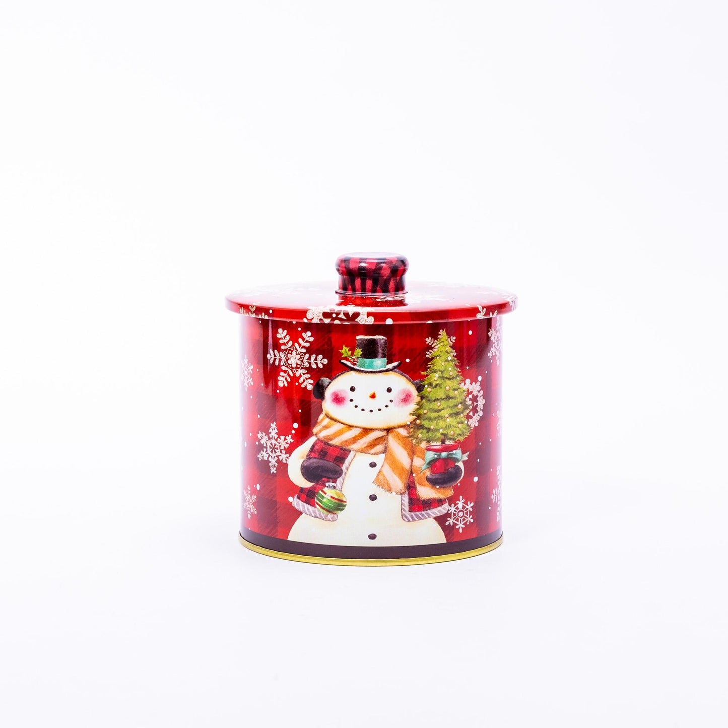 2 Christmas Tins Jars Storage Tin Container Canisters Cookie Biscuit Snowman