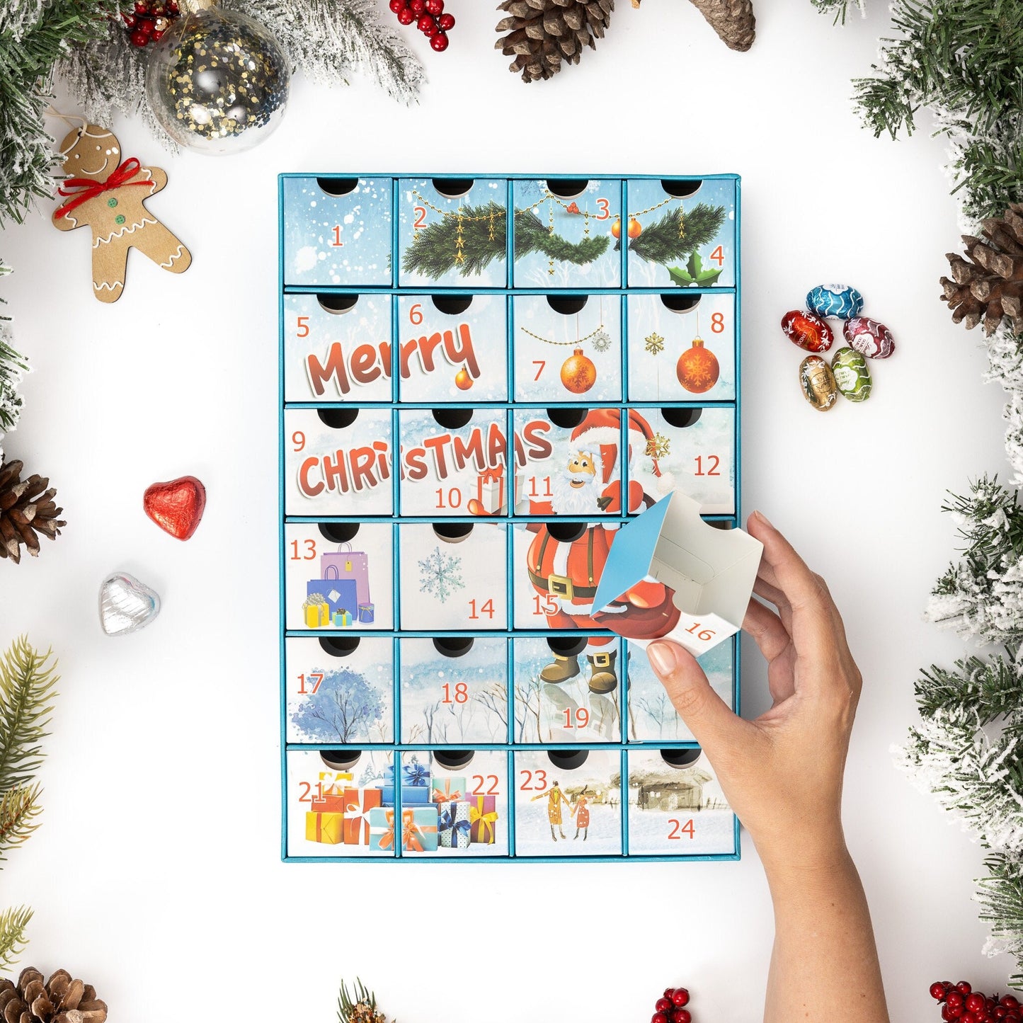 DIY Christmas Advent Calendar: 24 Fillable Drawers, Reusable