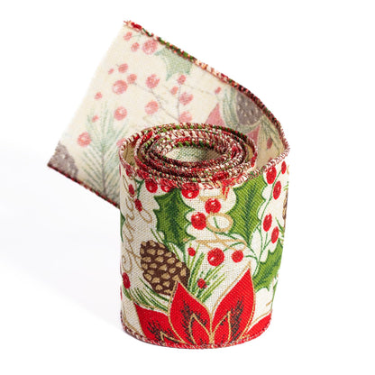 Christmas Cake Frill Ribbon – Poinsettia – 1 Yard – image 6