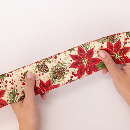 Christmas Cake Frill Ribbon – Poinsettia – 1 Yard – image 8