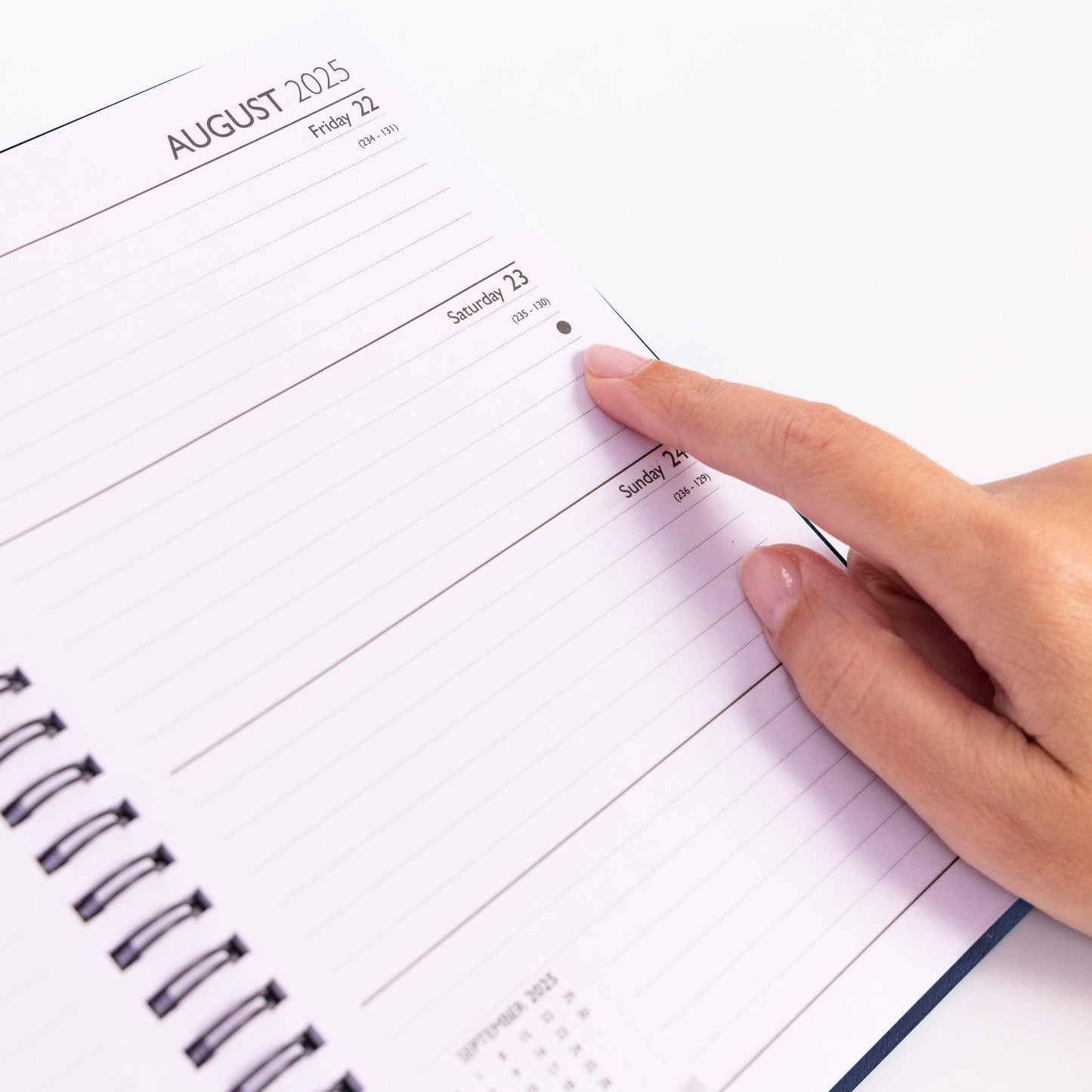 2025 A5 Navy Hardback Diary: Week To View Planner