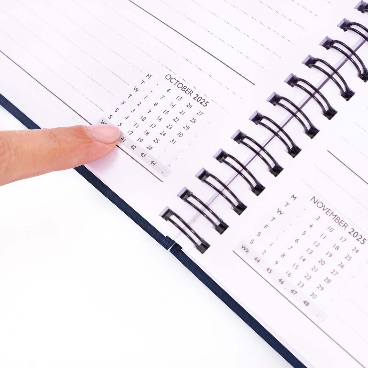 2025 A5 Navy Hardback Diary: Week To View Planner