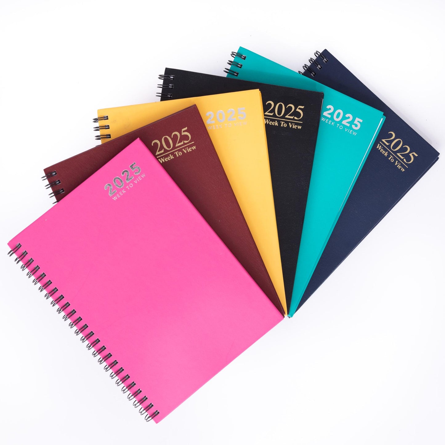 2025 A5 Week To View Diary Full Year Planner Desk Organiser Spiral Hardback Book