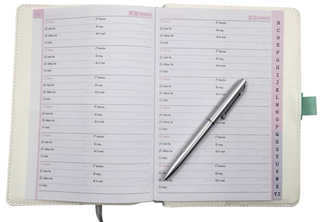 2025 A5 Week to View Diary Premium Organiser with Pen A-Z Address Index Book